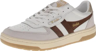 Image de Gola Hawk - Baskets pour femmes - Blanc-Marron foncé-Or, Taille:38 EU