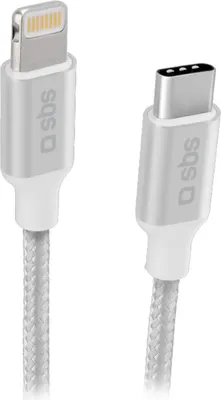Obrázok produktu pre Dátový a nabíjací kábel SBS, USB-C na Lightning, 1 m, strieborný