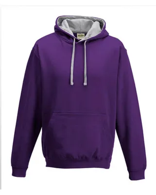 Produktbild von Just Hoods JH003 | Varsity Herren Hoodie / Kaputzenpullover - Farbe: Purple/Heather Grey - Größe: XXL