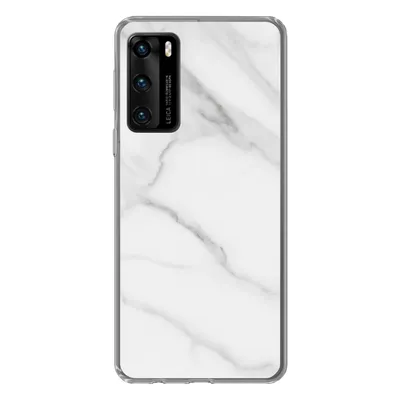 Produktbild von MuchoWow® Handyhülle Schutzhülle Hülle für Huawei P40 Marmor - Strukturiert - Weiß - Grau - Stein - Marmoroptik Silikon Softcase Handy Hülle - Handytasche