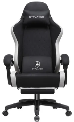 Zdjęcie produktu dla Krzesło gamingowe LR008 - Ergonomiczne krzesło biurowe - Oddychająca tkanina - Wysokie oparcie - Regulowana podnóżek - Obrotowe krzesło biurowe - Czarny kolor
