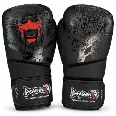 Obrázok produktu pre Rukavice Dragon pre box, Muay Thai, kickbox a sparing, unisex, vhodné na boxovací vak, tréning a zápasy MMA, čierne, dospelí, Muay Thai boxerské rukavice (12 oz)