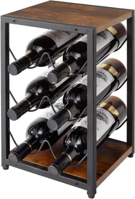 Produktbild von Metallene Weinregal für 6 Flaschen im Vintage-Design.