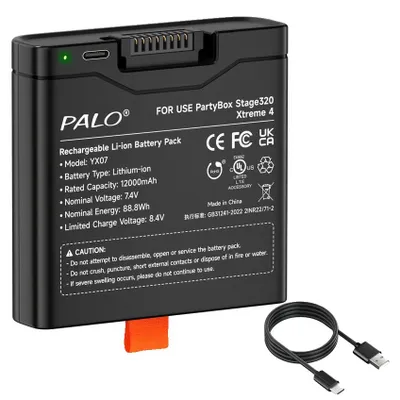 Image de Batterie rechargeable, capacité de 12000 mAh, compatible avec les haut-parleurs Bluetooth, 1 batterie