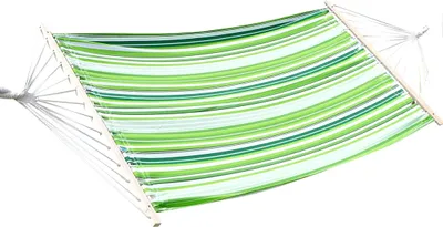 Produktbild von ALEOS. Hängematte 120x200cm GRÜN gestreift aus Baumwolle