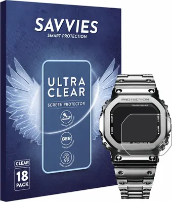 Produktbild von 18x Für Casio G-Shock GMW-B5000D-1ER Schutzfolie Savvies Displayschutz Display Schutz Folie Klar Transparent