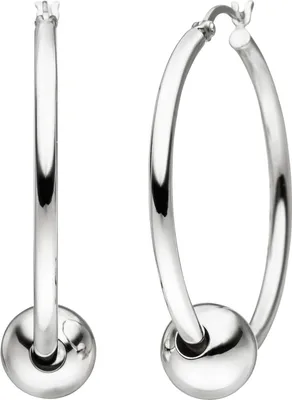 Produktbild von Creolen mit Kugeln 925 Sterling Silber Ohrringe Silbercreolen Silberohrringe