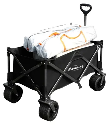 Image de Chariot de plage, grande capacité, poignée ergonomique, couleur noire