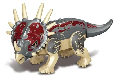 Produktbild von Dinosaurier Bausteine - Figur Triceratops - Beige - Dino Spielzeug - ab 3 Jahren