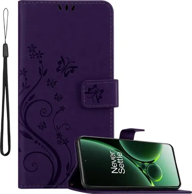 Obrázek produktu pro Cadorabo kryt pro OnePlus Nord 3 5G in FLORAL DARK PURPLE ochranný kryt v květinovém designu s magnetickým zavíráním, funkcí stojánku a sloty na karty flipové pouzdro květinový kryt pouzdro na mobilní telefon s klopou pouzdro typu kniha
