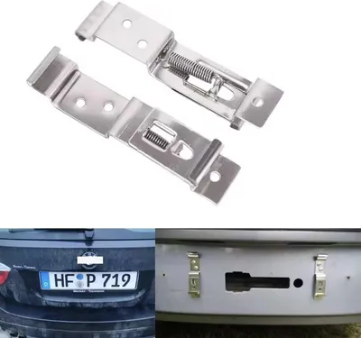 Imagen del producto de CHPN - Portamatrículas - Soportes para matrículas - 4 unidades - Clips - Compatibles con 2 matrículas - Para fijar la matrícula al coche