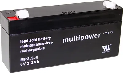 Produktbild von Multipower Blei-Akku MP3,3-6 Pb 6V / 3,3Ah Faston 4,8