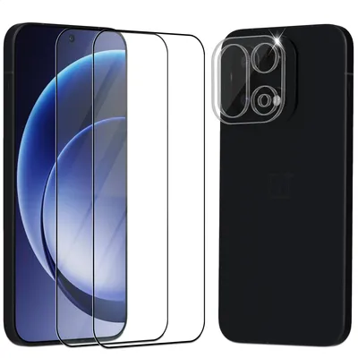 Obrázek produktu pro 2-balení OnePlus 15 Ochranné sklo na displej & 1-balení ochrana objektivu - Tvrzené sklo 9H - Super kvalita 3D