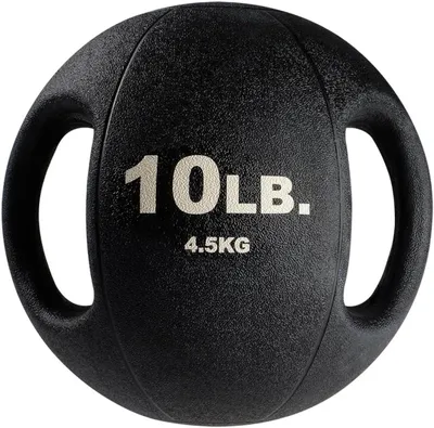 Imagen del producto de Pelota medicinal con dos asas, 4,5 kg, antideslizante, para entrenamiento abdominal