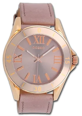 Image de Oozoo, montre analogique à quartz, série Vintage, bracelet en cuir rose, modèle D3UOC5738A