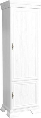 Schmaler 58 cm breiter Kleiderschrank mit 2 Türen | Farbe: Weiß
