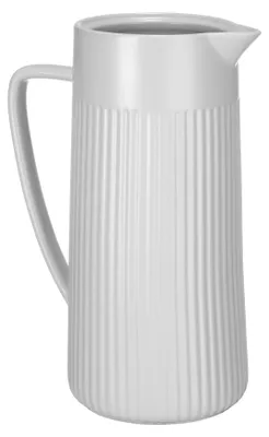 Produktbild von SCHÖNER WOHNEN-Kollektion Krug Mod. REFIA stilvoller Keramik Krug mit Riffelung für Küche und Tisch 1,25L Fassungsvermögen Design in Weiß 16,5x22x10,5 cm Keramik