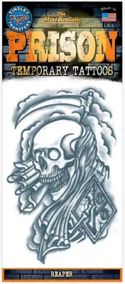 Produktbild von Sensenmann Klebe-Tattoo - Fasching Halloween Karneval
