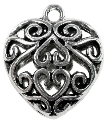 Anhänger Symbol Motiv Herz 27 x 24 x 12 mm, antiksilber