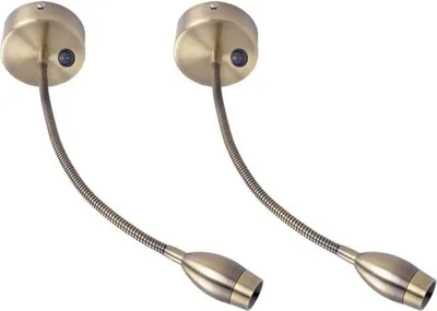 Obrázek produktu pro ZMH LED nástěnné světlo na čtení lampa na čtení postel nástěnné světlo na čtení 2 nástěnné světlo lampa na postel husí krk bronz 2,7W 3000K teplá bílá měď 360°