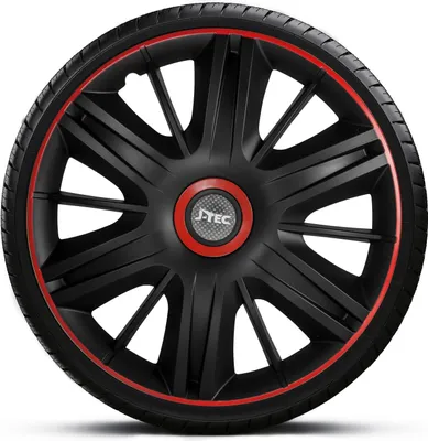 Produktbild von Radkappen Radzierblenden SATZ (4Stück) 13 Zoll MAXIMUS BLACK RED Z460832