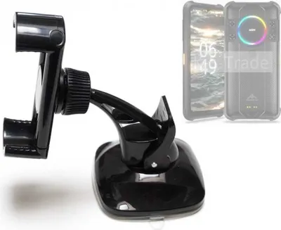 Produktbild von K-S-Trade kompakte Handy-Halterung Windschutzscheibe kompatibel mit AGM H5 Pro Armaturenbrett schwarz Autohalterung KFZ Halter Scheiben-Halterung