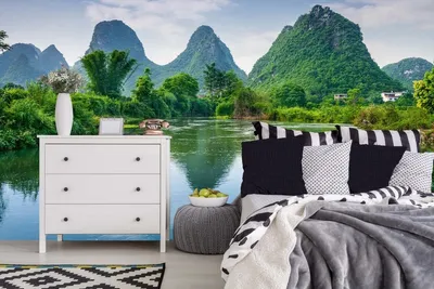 Produktbild von Vlies Fototapete KARSTGEBIRGSLANDSCHAFT 375 x 250 cm (inkl. Kleister) - Vlies Tapete, Wandtapete, Wandbilder - Tapete für Wohnzimmer Schlafzimmer, Büro, Küche - Montagefertig
