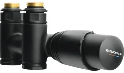 Image de Ensemble de vanne thermostatique centrale Sapho à débit variable (modèle d'angle ou droit) 1/2" noir