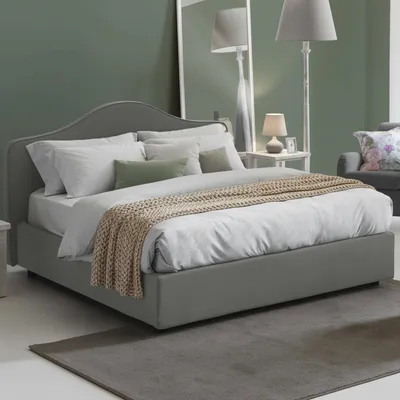 Image de Akym - Lit Double, Gris, Matelas Inclus  Italy