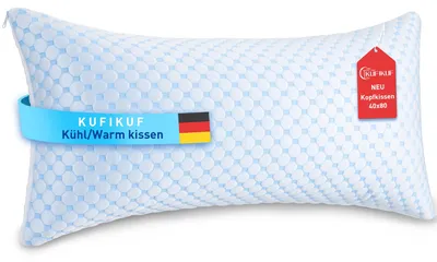 Productafbeelding van Hoofdkussen 40x80 cm - Verkoelend kussen - Microvezelvulling 950 g - Wasbare kussensloop