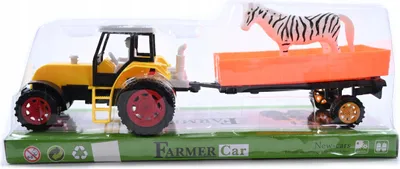 Produktbild von Kinder Traktor mit Anhänger Landwirtschafts-Fahrzeug Spielzeug Trecker Bauernhof