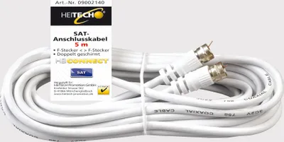 Produktbild von Sat-Anschluss-Kabel, Satellitenkabel, 5m, F-Stecker - F-Stecker, Koaxialkabel