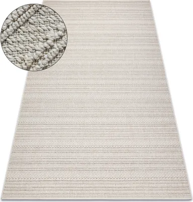 Produktbild von Teppich JERSEY 19233 creme - Linien, Struktur, Schleife BOHO beige 80x150 cm