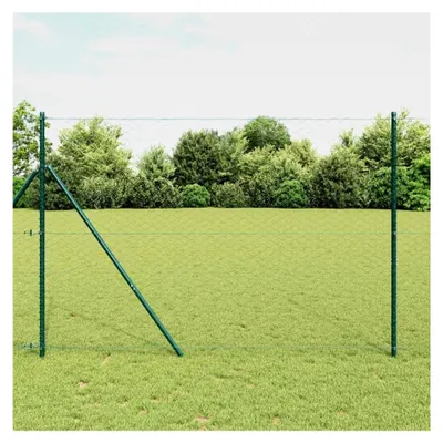 Produktbild von Zaunpfosten Grau 50 x 1,5 m (50 mm Maschen) Stahl und PVC für Gartenzaun, Hundezaun, Weidezaun, Hühnerzaun und Gartennetz mit Bodenbefestigung