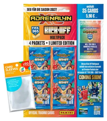 Zdjęcie produktu dla Karty kolekcjonerskie FIFA 365 Adrenalyn XL 2027 - zestaw startowy (1 opakowanie) + ekskluzywne etui kolekcjonerskie
