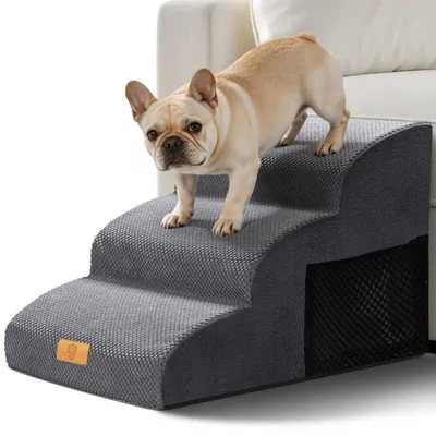 Immagine prodotto di Scala per cani, 3 gradini, 40 cm, antiscivolo, grigia