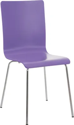 Produktbild von CLP Besucherstuhl Pepe mit ergonomisch geformten Holzsitz und Metallgestell lila