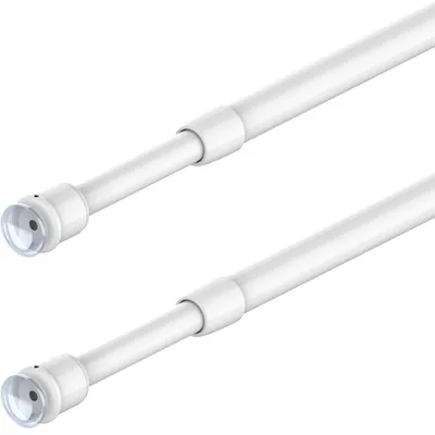 Image de Tringle à rideaux extensible sans perçage - Tige de tension pour salle de bain et cuisine