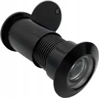 Produktbild von Türspion Mit 26Mm 90Mm FEINZ Klappe Für Türstärken 60- Sichtschutz Und Sicherheit Schwarz