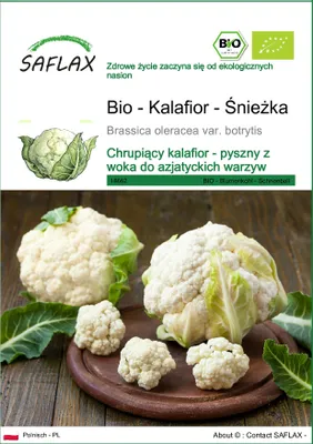 Zdjęcie produktu dla SAFLAX - Bio - Kalafior - Śnieżka - 70 Nasiona - Brassica oleracea var. botrytis