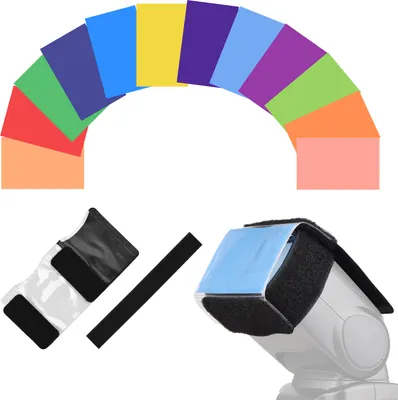 Produktbild von 12 Stueck Universal-Kamera-Blitzgele Beleuchtungsfilter Farbkorrekturfilter-Kit fuer Speedlight Einfache Installation