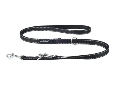 Produktbild von Verstellbare Hundeleine 6 in 1 REFLECTIVE, Schwarz L Amiplay
