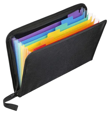 Produktbild von Erweiterbare A4-Archivmappe mit 6 Fächern, Regenbogenklasse, feuerfest, wasserdicht, schwarz
