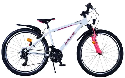Productafbeelding van Volare XC Race Kinderfiets - 26 inch - Wit Roze - 21 versnellingen - Met gratis kabelslot