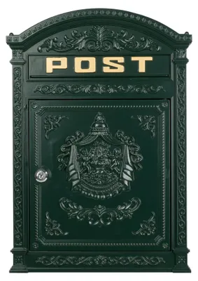 Immagine prodotto di Cassetta postale inglese per montaggio a parete verde stile antico nostalgico