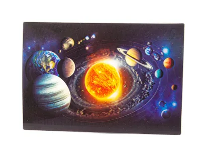 Produktbild von 3 D Ansichtskarte Sonnensystem, Postkarte Wackelkarte Hologrammkarte Bild Weltall Planeten Sonne