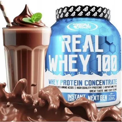 Produktbild von WPC-Proteinkonzentrat-Proteinergänzungsmittel Real Pharm Whey 100 2250g SCHOKOLADE