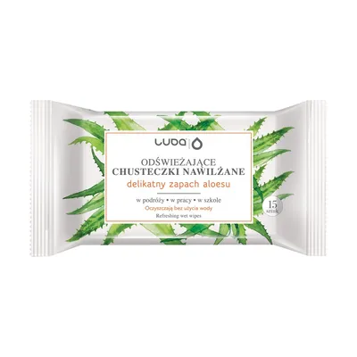Obrázok produktu pre Luba Odświeżające chusteczki nawilżane Aloes, 15 sztuk
