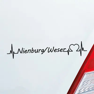 Produktbild von Autoaufkleber Nienburg Weser Herzschlag Schwarz Glanz ca. 20x4cm
