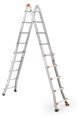 Produktbild von RMBO Professionelle Multifunktionsleiter, Schiebeleiter 5,10 m lang, Anlegeleiter, Max. Belastung 150 kg, Leiter EN 131.6